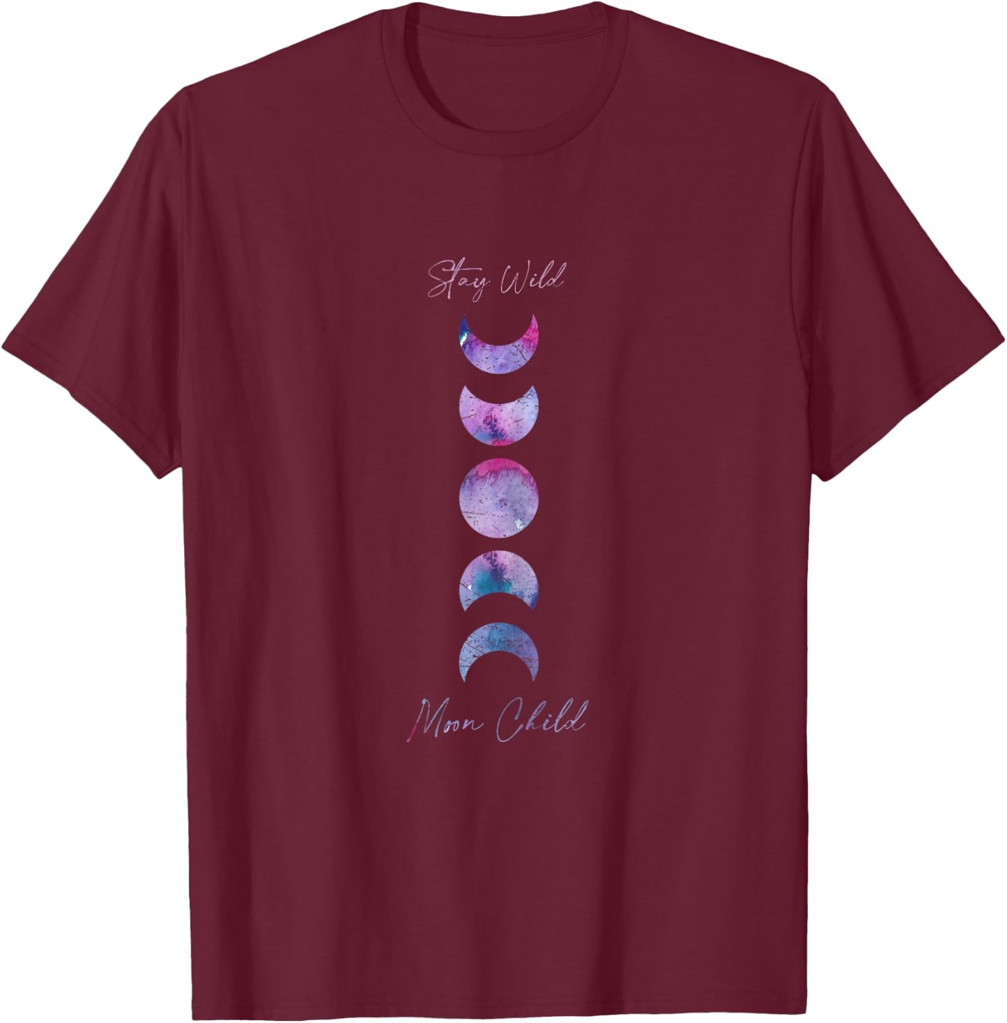 Stay Wild, Moon Child: A Gypsy Boho Hippie T-Shirt - T-Shirt | Maroon