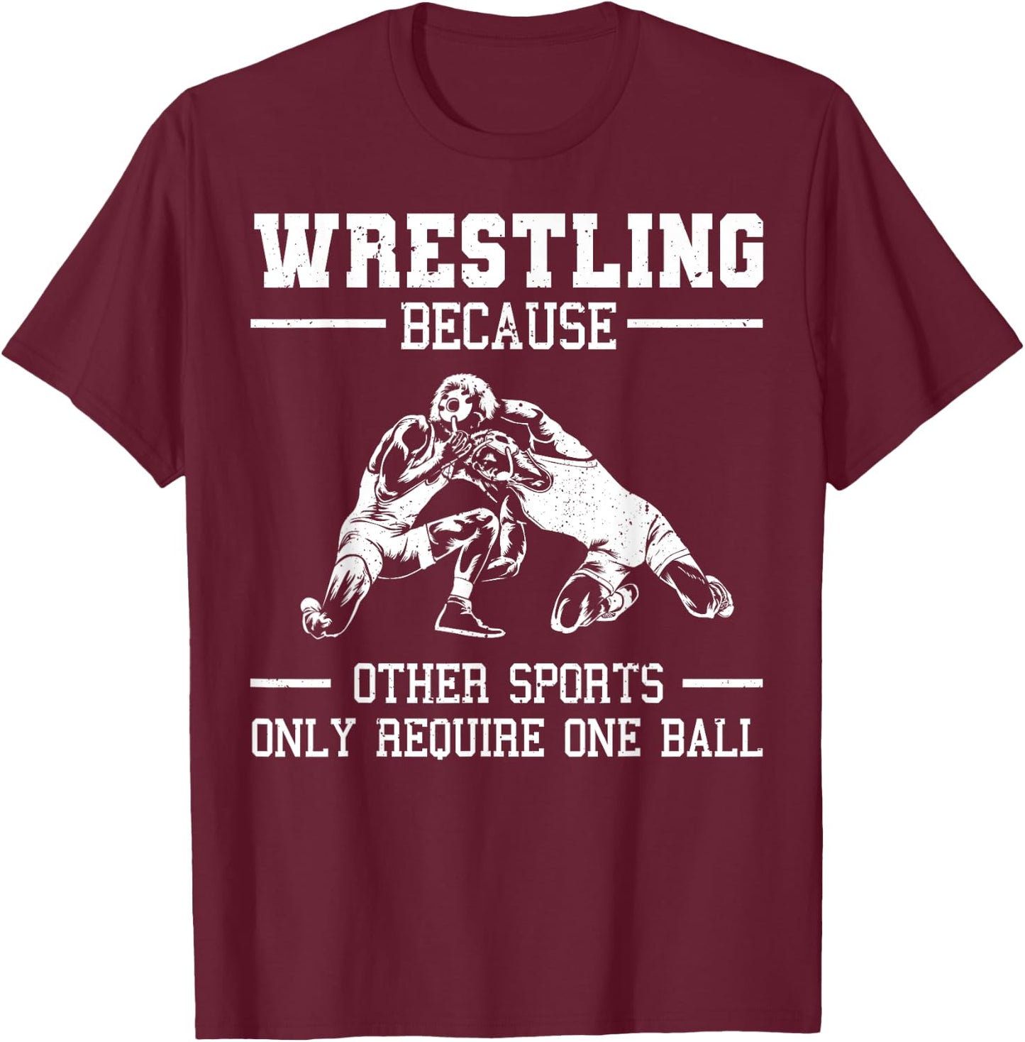 Funny Wrestling Design for Kids Men Women Wrestle Athletes Small T-Shirt - T-Shirt | Maroon