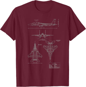 F-15E Strike Eagle Fighter Aircraft T-Shirt - T-Shirt | Maroon