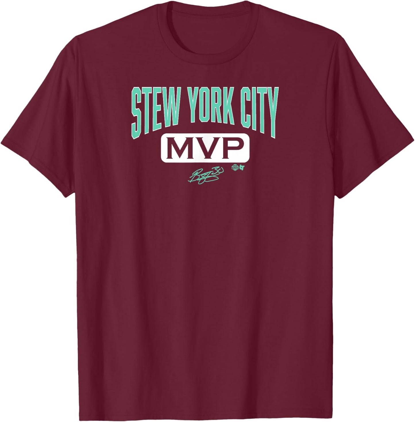 Breanna Stewart: Stew York City MVP - New York Basketball T-Shirt - T-Shirt | Maroon