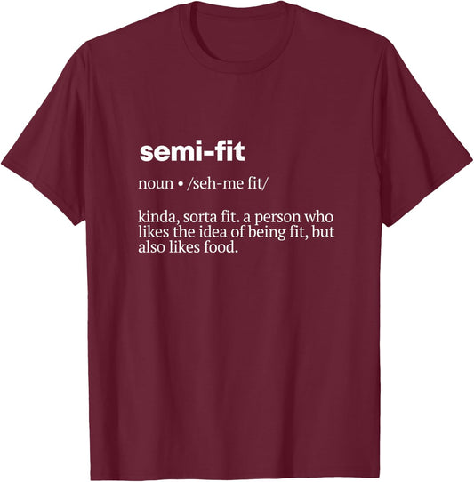 Semi-Fit Definition Gym Humor Workout Pump Cover T-Shirt - T-Shirt | Maroon