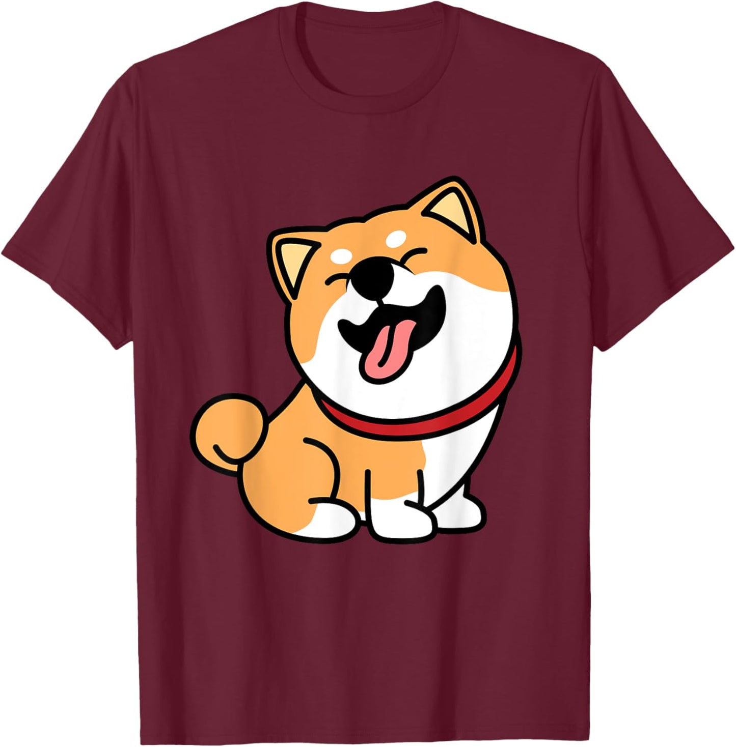 Cute Shiba Inu Dog Lover Men Women Girls Kids T-Shirt - T-Shirt | Maroon
