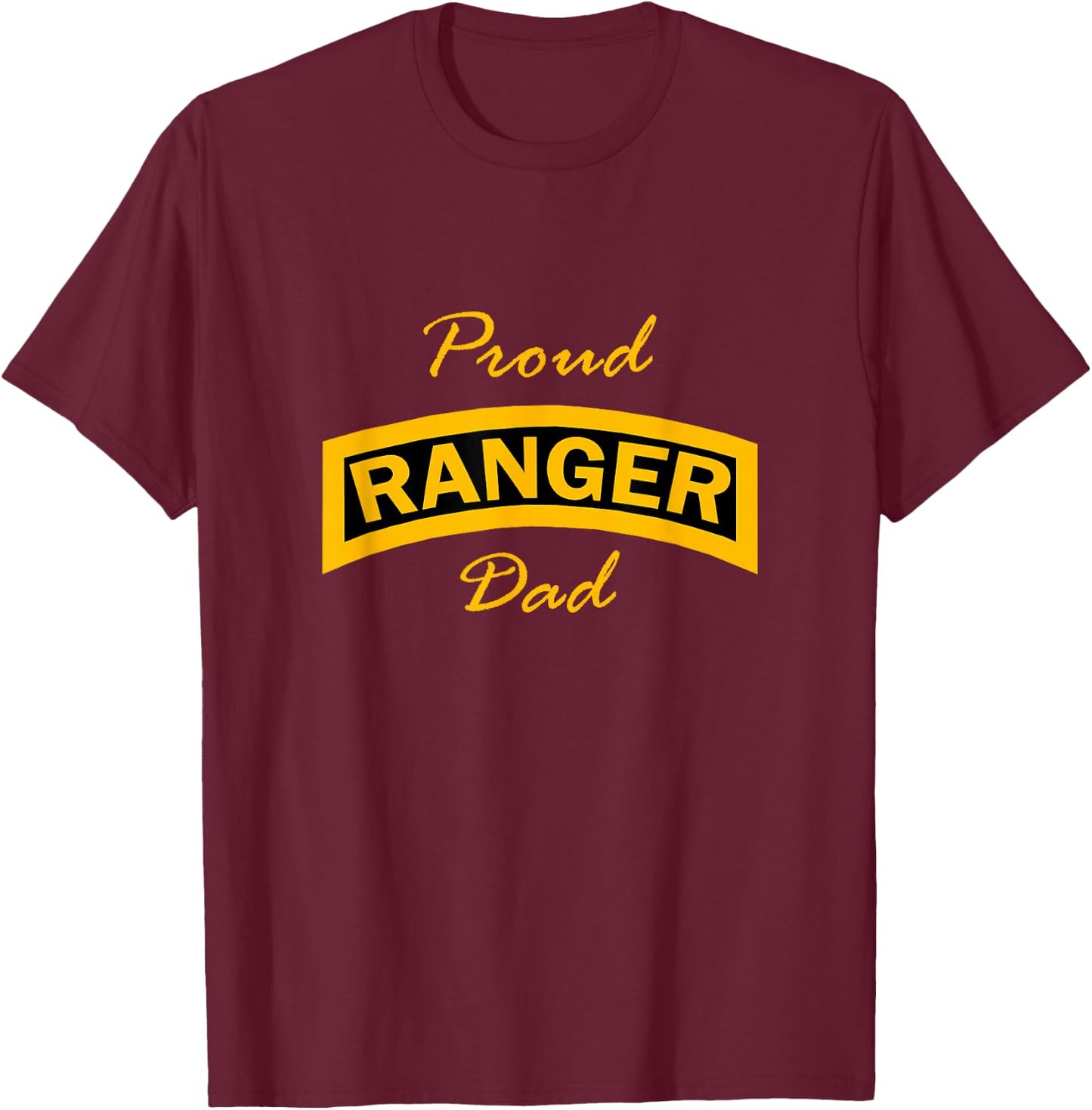 Army Ranger School Tab Proud Dad T-Shirt - T-Shirt | Maroon