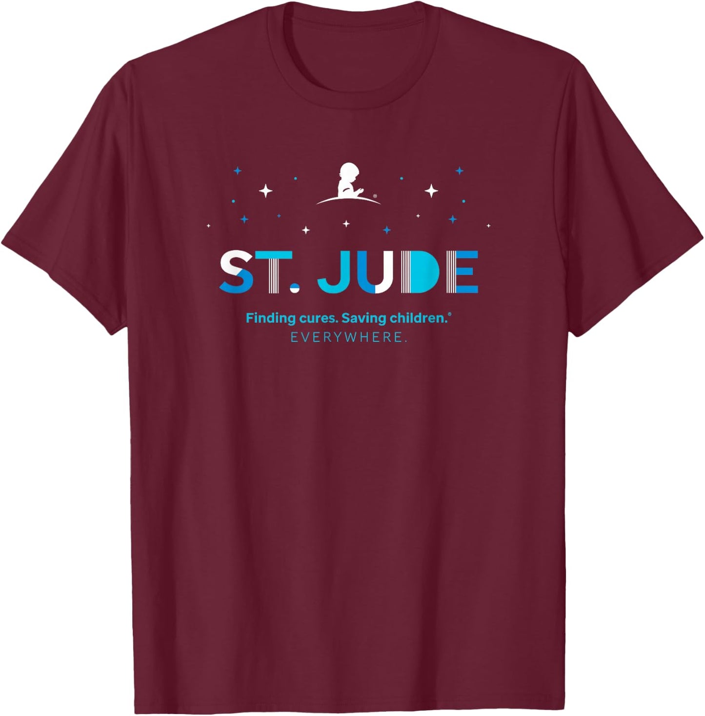 St. Jude "Finding Cures. Saving Children. EVERYWHERE" Block T-Shirt - T-Shirt | Maroon