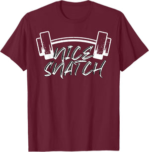 Nice Snatch | Funny Gym Weightlifter T-Shirt - T-Shirt | Maroon