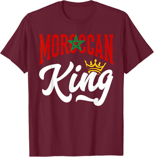 Moroccan King Morocco Moroccan Morocco Flag T-Shirt - T-Shirt | Maroon