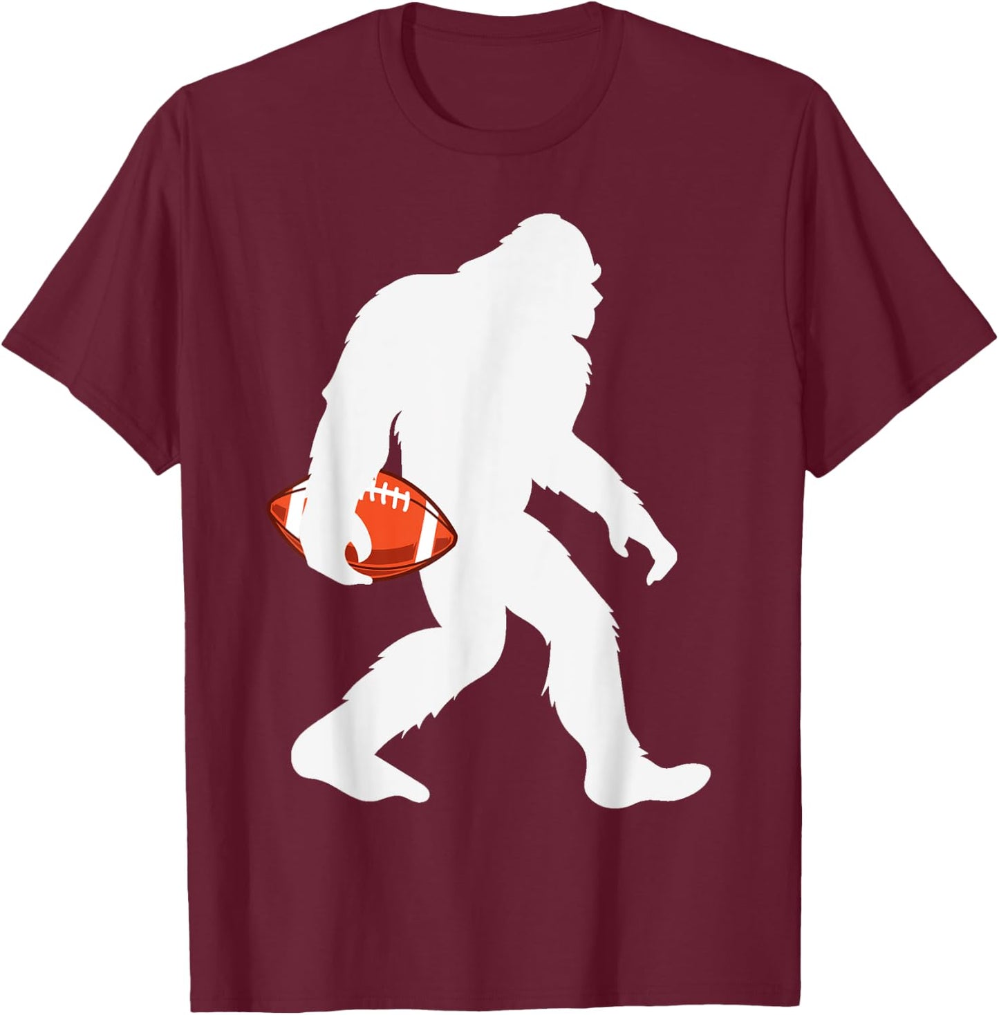 Sasquatchful Girls' -Kids Football-Themed Bigfoot - Black, Small, Short Sleeve T-Shirt - T-Shirt | Maroon