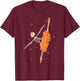 Dancing Skeleton Ballerina Ballet Dance Halloween Women Girl T-Shirt - T-Shirt | Maroon