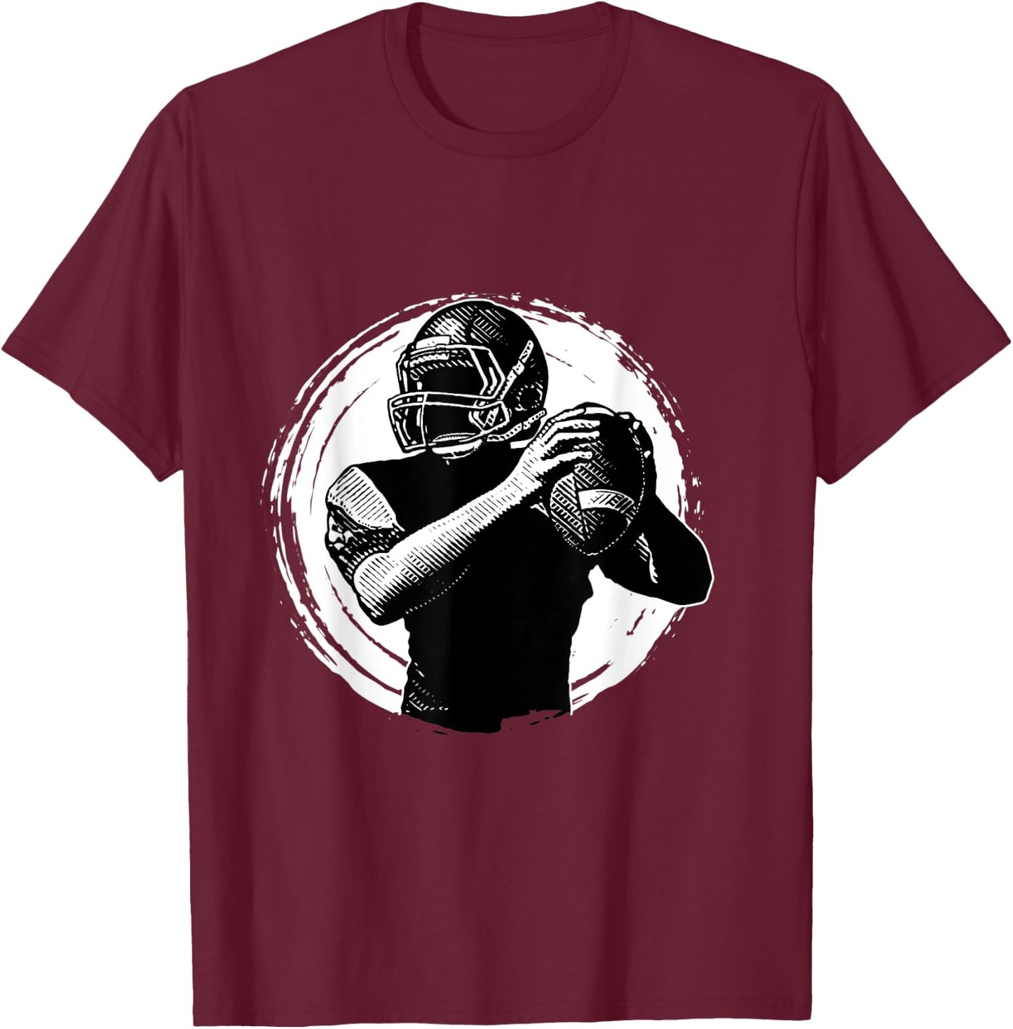 Sports American Football Player Throw Quarterback T-Shirt - T-Shirt | Maroon