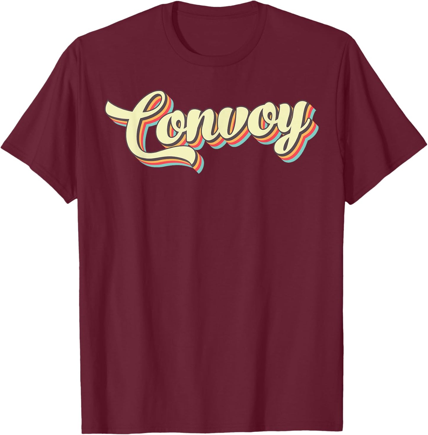 Convoy Retro Art Baseball Font Vintage T-Shirt - T-Shirt | Maroon