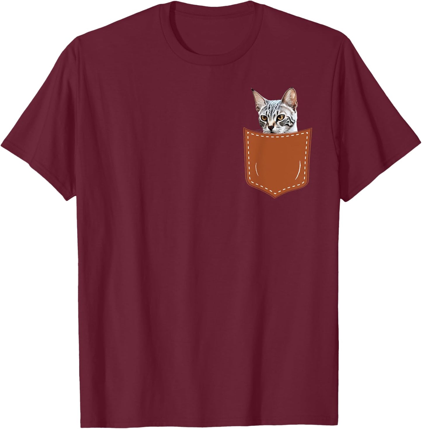Funny Egyptian Mau Cat in My Pocket,Egyptian Mau Lover Owner Women Kids T-Shirt - T-Shirt | Maroon