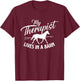 My Therapist Lives In A Barn - Horse Lover Horseback Riding T-Shirt - T-Shirt | Maroon