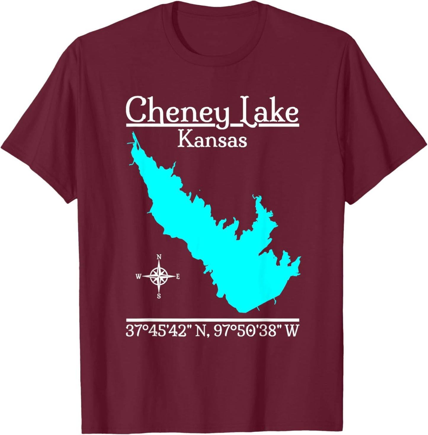 Cheney Lake, Kansas T-Shirt - T-Shirt | Maroon