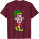 Kids Cutest Elf Matching Family Group Christmas T-Shirt - T-Shirt | Maroon
