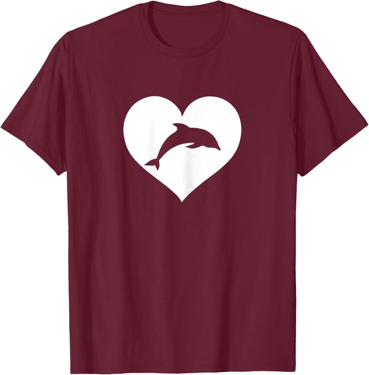 Cute Pink Dolphin T-Shirt - T-Shirt | Maroon