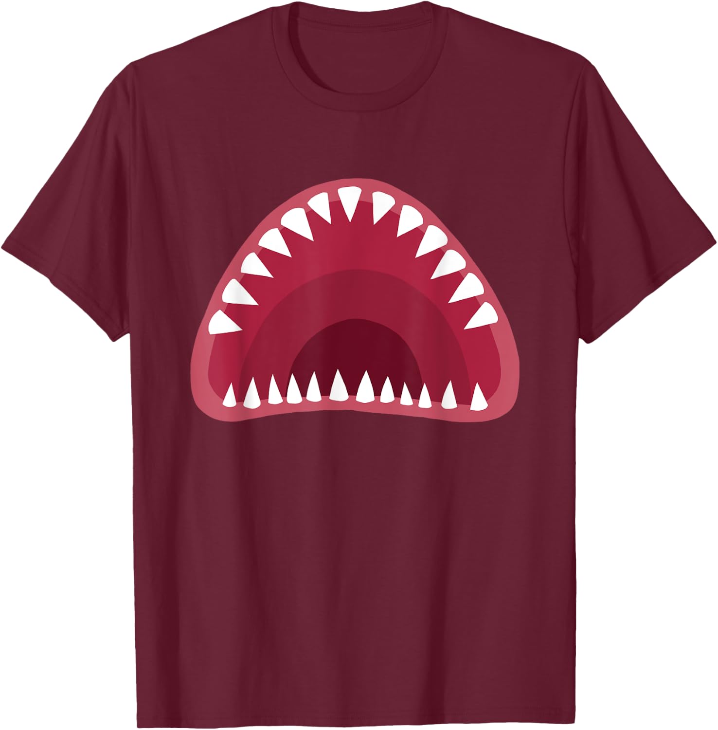 Shark Mouth Halloween T-Shirt - T-Shirt | Maroon