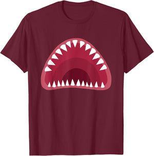 Shark Mouth Halloween T-Shirt - T-Shirt | Maroon