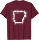 Arkansas Solar Eclipse April 8, 2024 State Outline Total T-Shirt - T-Shirt | Maroon