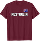 Australia Flag Australian Pride Athletic Style Country T-Shirt - T-Shirt | Maroon