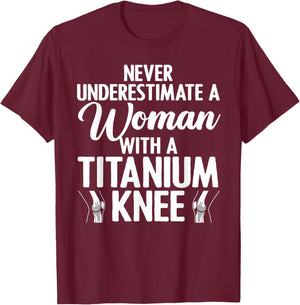 Cool Knee Surgery Girls Titanium Knee Replacement T-Shirt - T-Shirt | Maroon