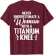 Cool Knee Surgery Girls Titanium Knee Replacement T-Shirt - T-Shirt | Maroon