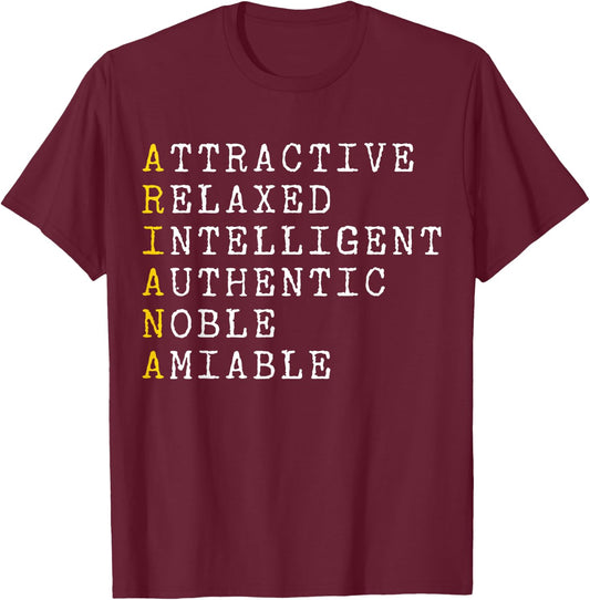 Ariana Personalized, Ariana Name, Girl Woman Ariana T-Shirt - T-Shirt | Maroon