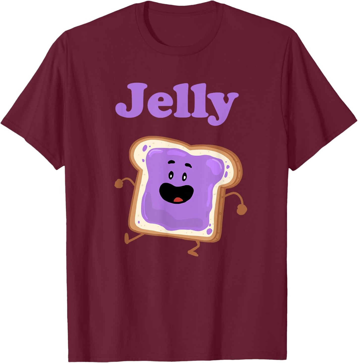Miftees Besties Dancing Jelly Peanut Butter and Jelly - Women's Fun Dancing - Black, Small T-Shirt - T-Shirt | Maroon