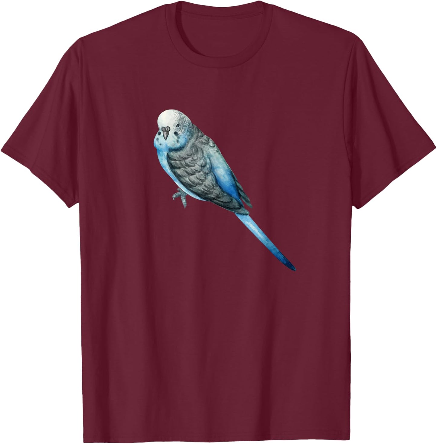 Cool Flying Wings Blue Parakeet Budgie Bird Tropical Animal T-Shirt - T-Shirt | Maroon