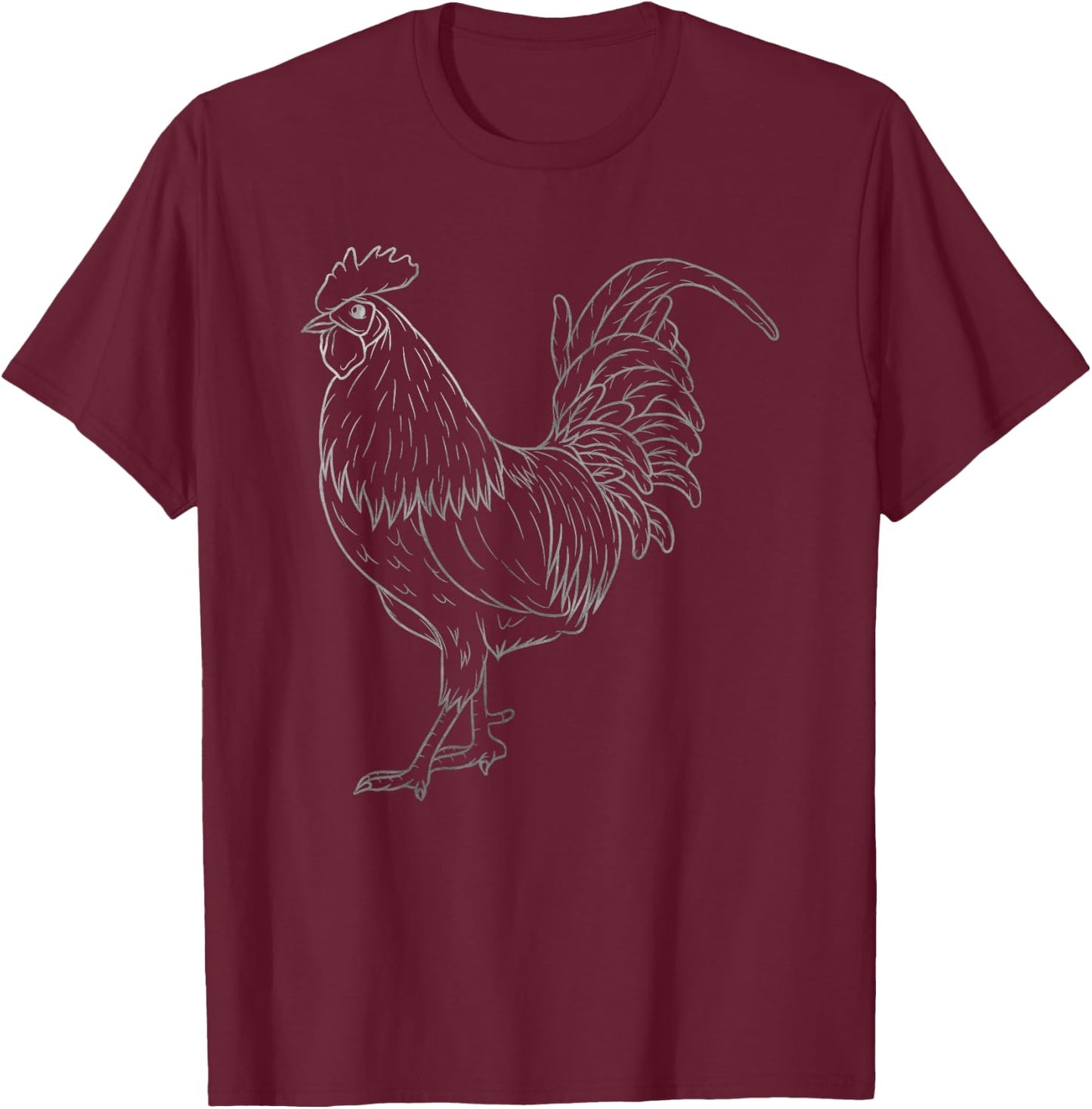 Chicken Art Colorful Rooster Funny Fowl Lovers Outfit T-Shirt - T-Shirt | Maroon