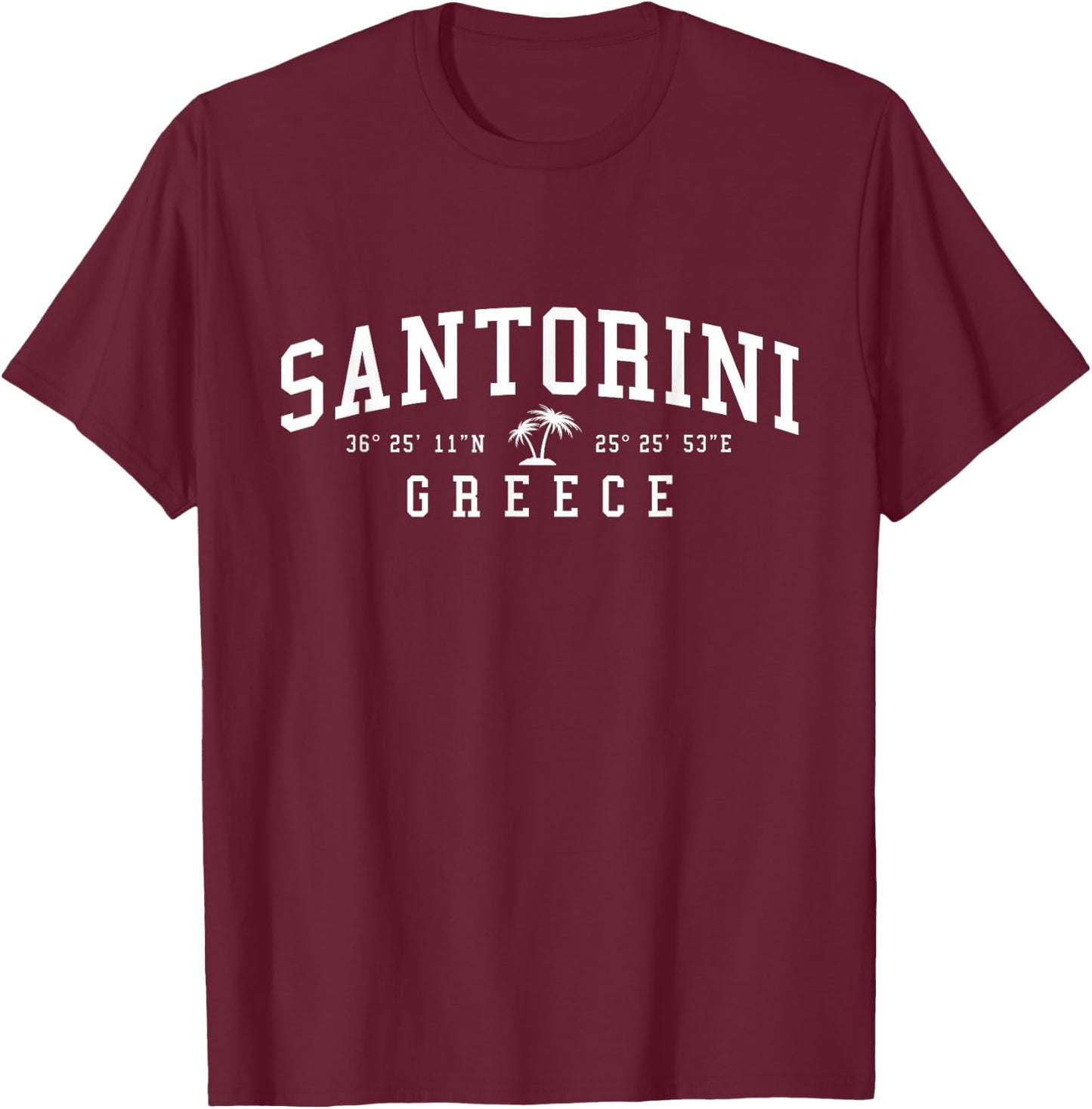 Santorini Greece Greek Islands Travel T-Shirt - T-Shirt | Maroon