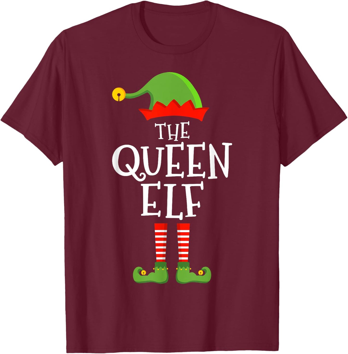 The queen elf funny christmas matching family pajama T-Shirt - T-Shirt | Maroon