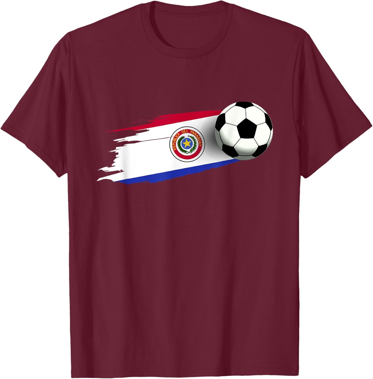 Paraguay Flag Jersey Paraguayan Soccer Team Paraguayan T-Shirt - T-Shirt | Maroon