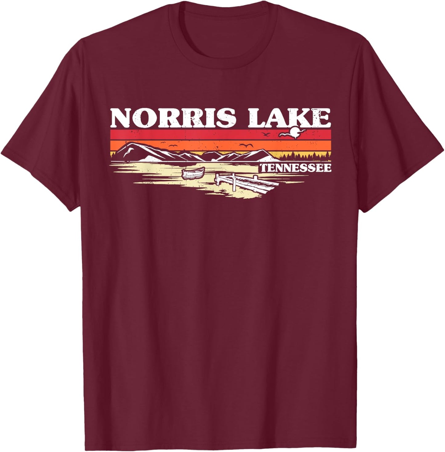 Fishing Boating Camping Lake Vacation Norris Lake T-Shirt - T-Shirt | Maroon