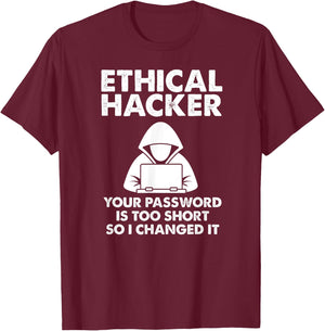 Funny Hacker Art Women Hacking Lover Computer Nerd T-Shirt - T-Shirt | Maroon