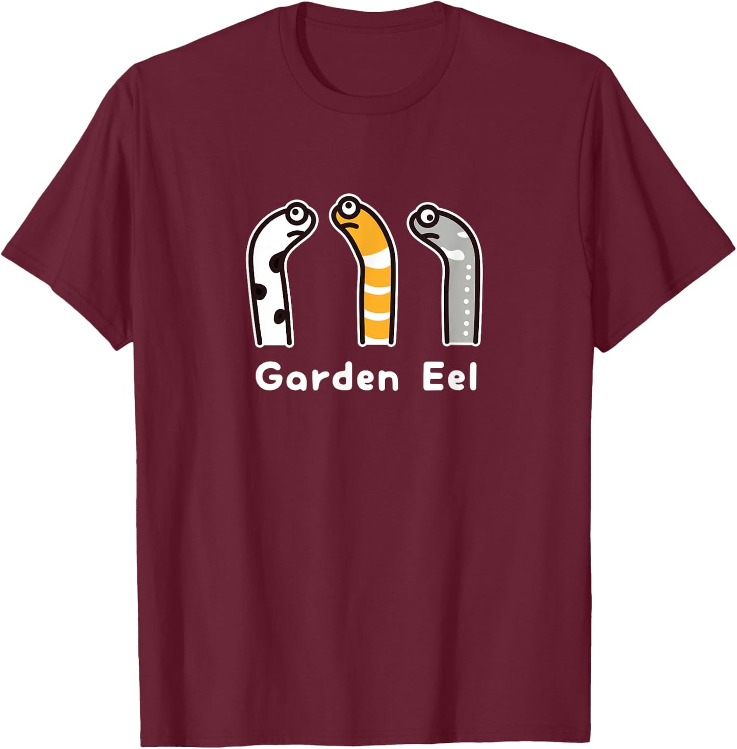 Spotted garden eel fish Heteroconger hassi funny cute T-Shirt - T-Shirt | Maroon