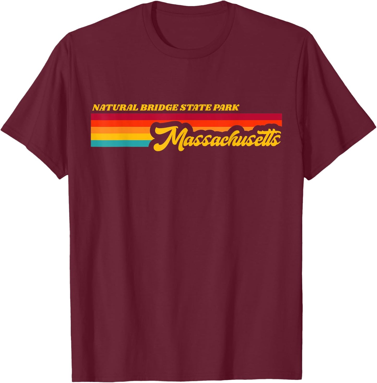 Massachusetts NATURAL BRIDGE State Park T-Shirt - T-Shirt | Maroon