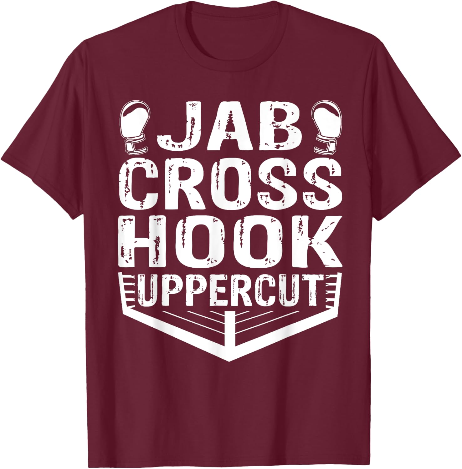 Jab Cross Hook Uppercut Boxer Workout Men Women Kickboxing T-Shirt - T-Shirt | Maroon