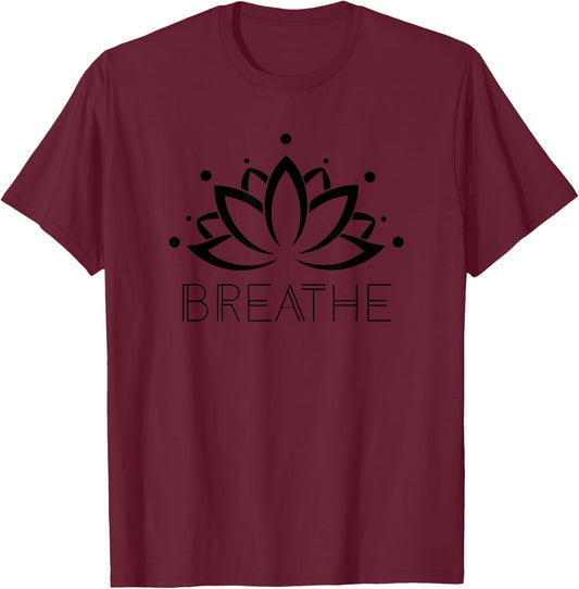 Yoga Lotus Flower T-Shirt - T-Shirt | Maroon