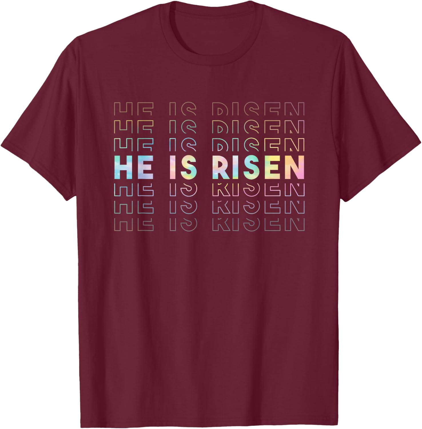 He Is Risen Sun Resurrection Easter Christian Men Women Kids T-Shirt - T-Shirt | Maroon