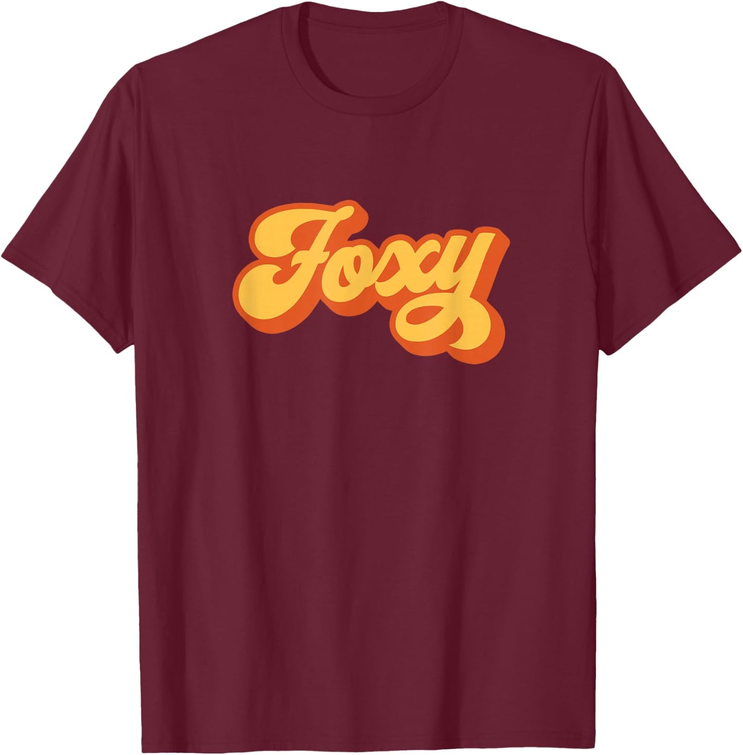 Foxy Red Orange Groovy Retro Vintage Funny T-Shirt - T-Shirt | Maroon