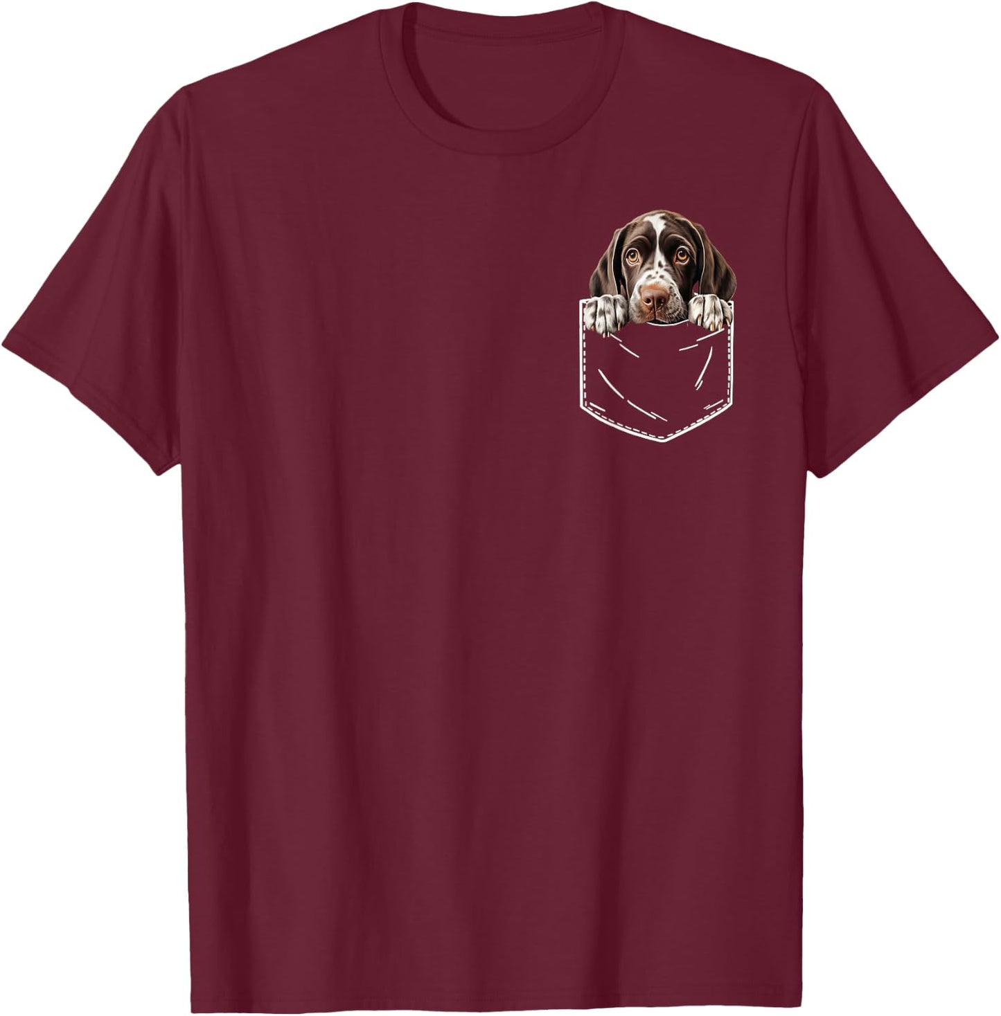 German Shorthaired Pointer In A Pocket GSP puppy in a pocket T-Shirt - T-Shirt | Maroon
