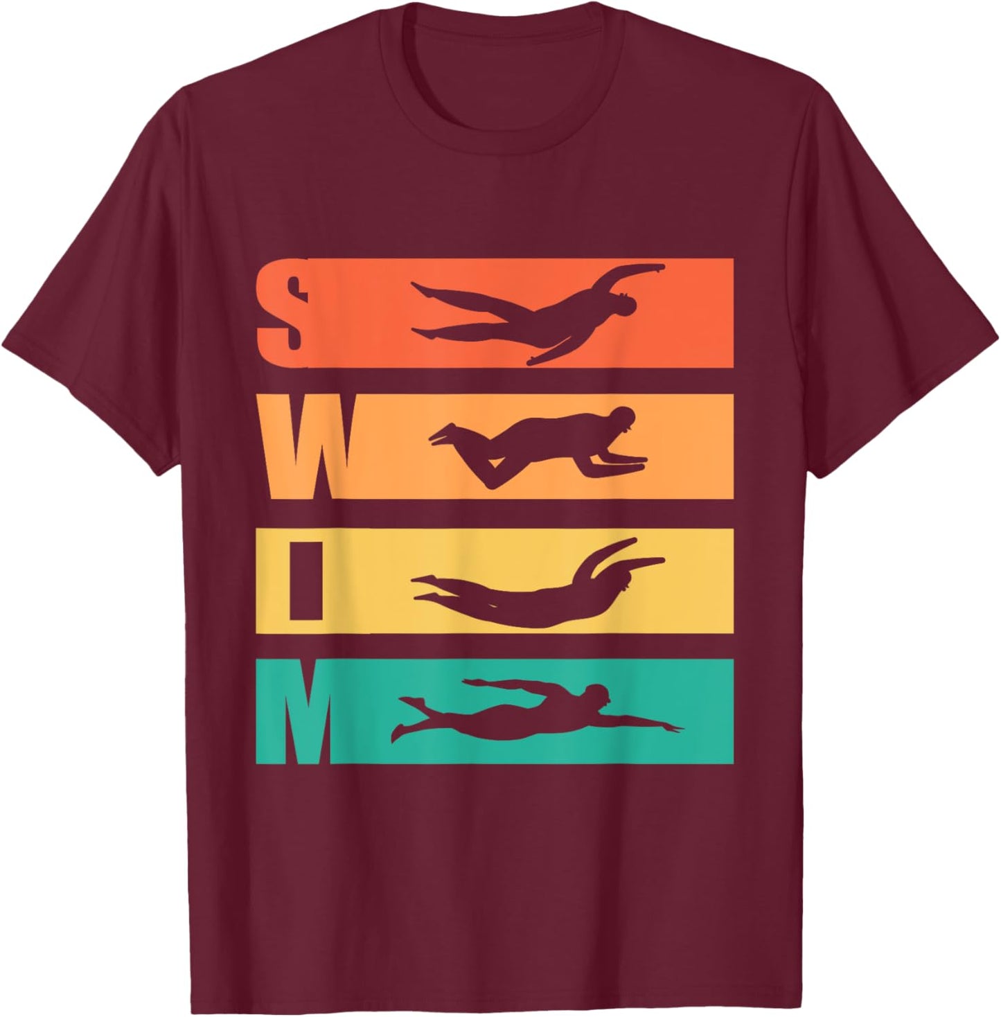 Funny Swim Retro Vintage Swimming For Swimmers T-Shirt - T-Shirt | Maroon