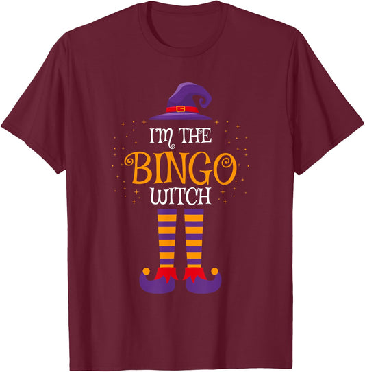 I’m The Bingo Witch Halloween Family Matching Group Costume T-Shirt - T-Shirt | Maroon