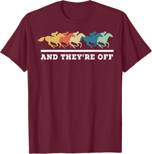 Funny Horse Racing Jockey Racer Derby Rider Track Race T-Shirt - T-Shirt | Maroon