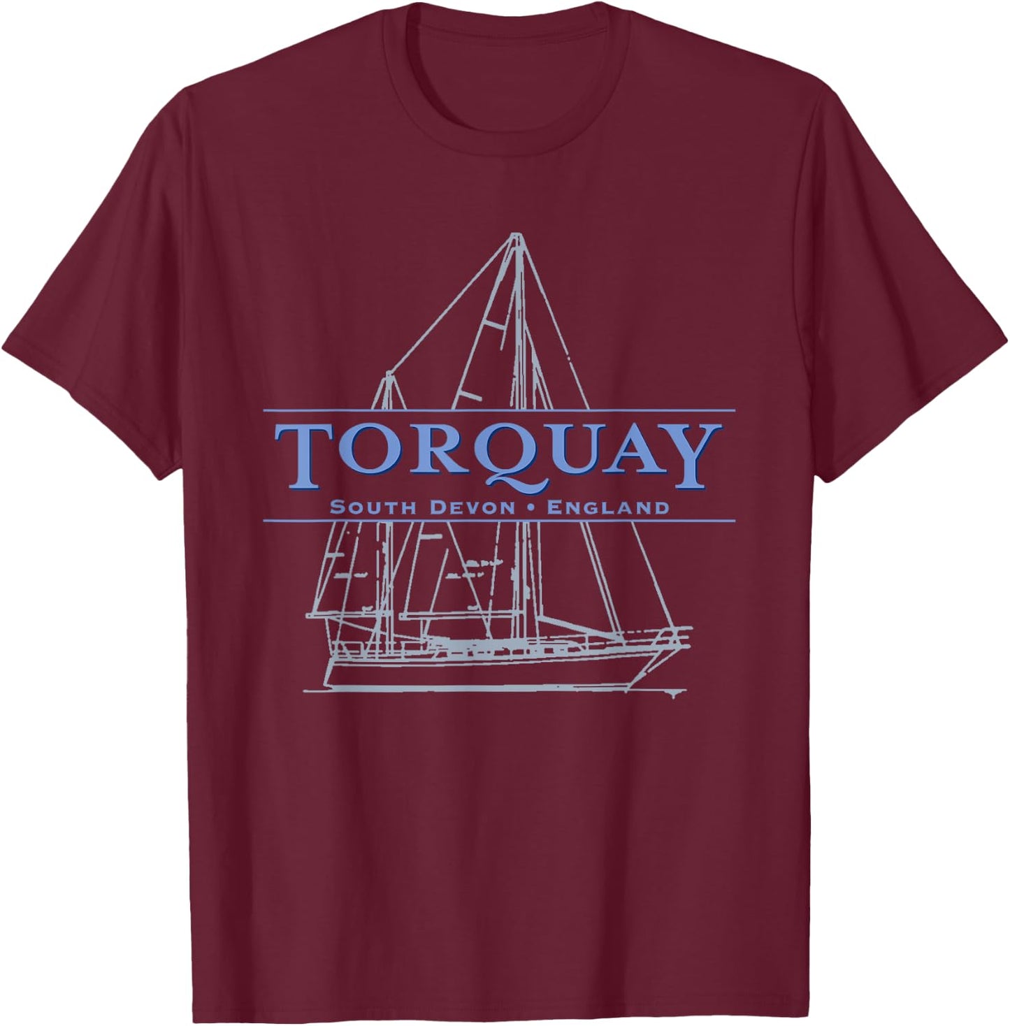 Torquay South Devon, England sailing design T-Shirt - T-Shirt | Maroon