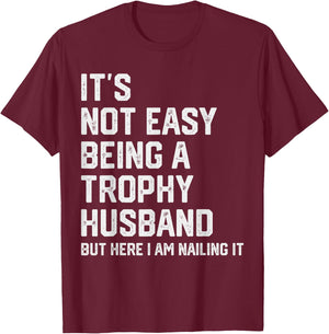 Funny Husband Wife Marriage Anniversary - Men's Vintage Humorous Modern - Black - Small - Short Sleeve T-Shirt - T-Shirt | Maroon