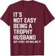 Funny Husband Wife Marriage Anniversary - Men's Vintage Humorous Modern - Black - Small - Short Sleeve T-Shirt - T-Shirt | Maroon