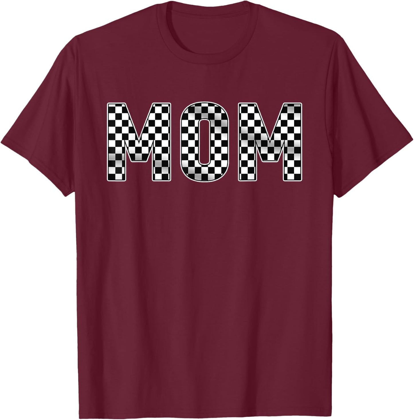 Pit Crew Mom Racing Car Family Matching Birthday Party T-Shirt - T-Shirt | Maroon