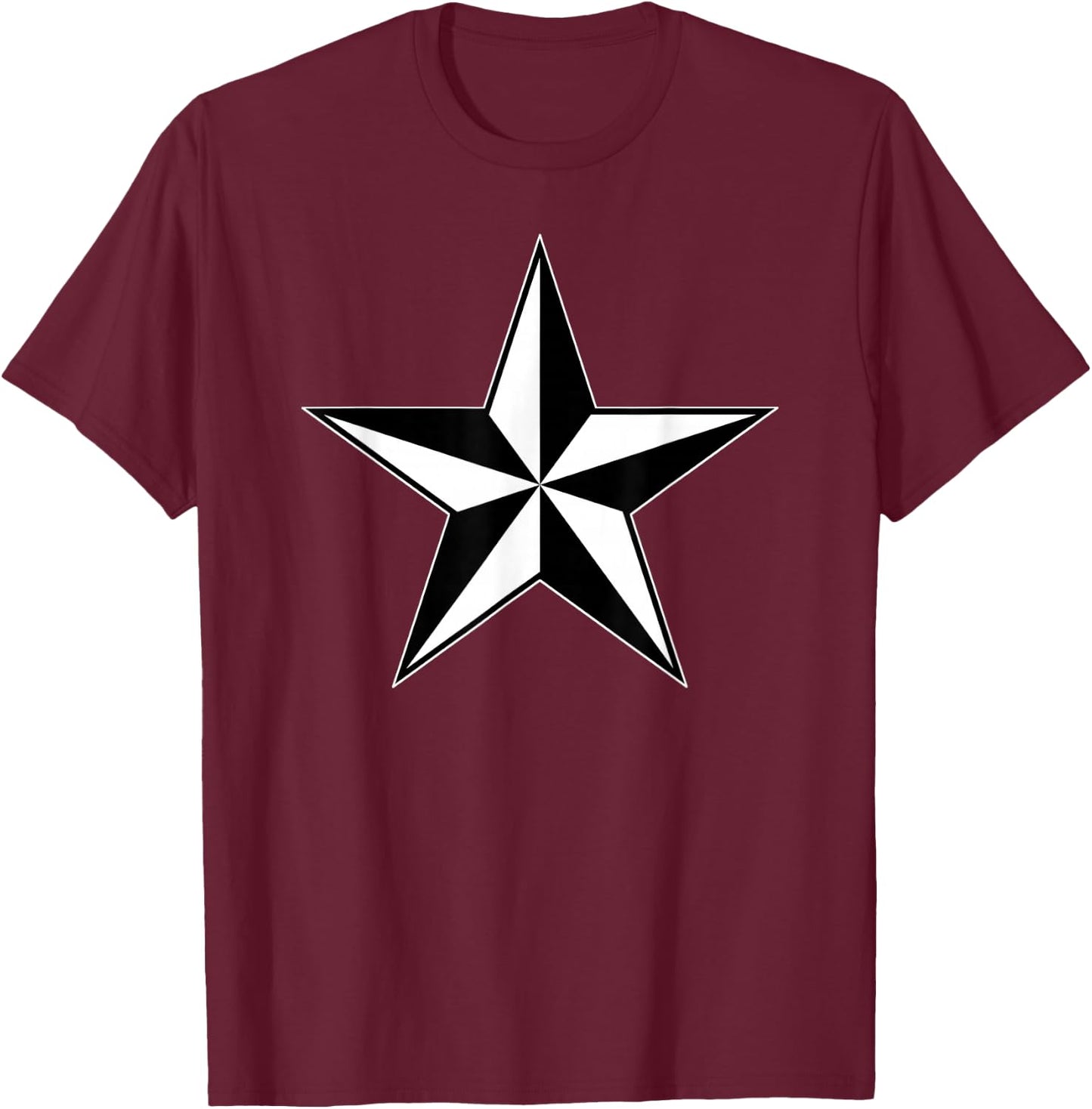 Nautical Star North Navigation Symbol T-Shirt - T-Shirt | Maroon