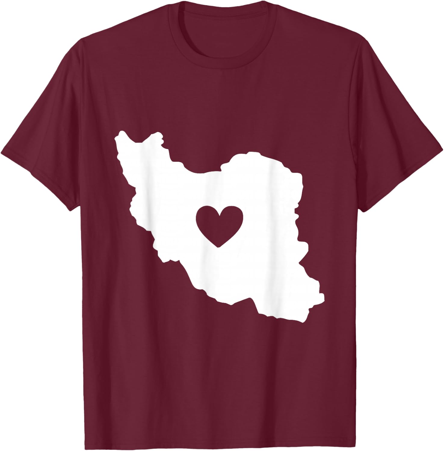 Iran Map Symbol Heart | Iranian Persian Love | Gift T-Shirt - T-Shirt | Maroon
